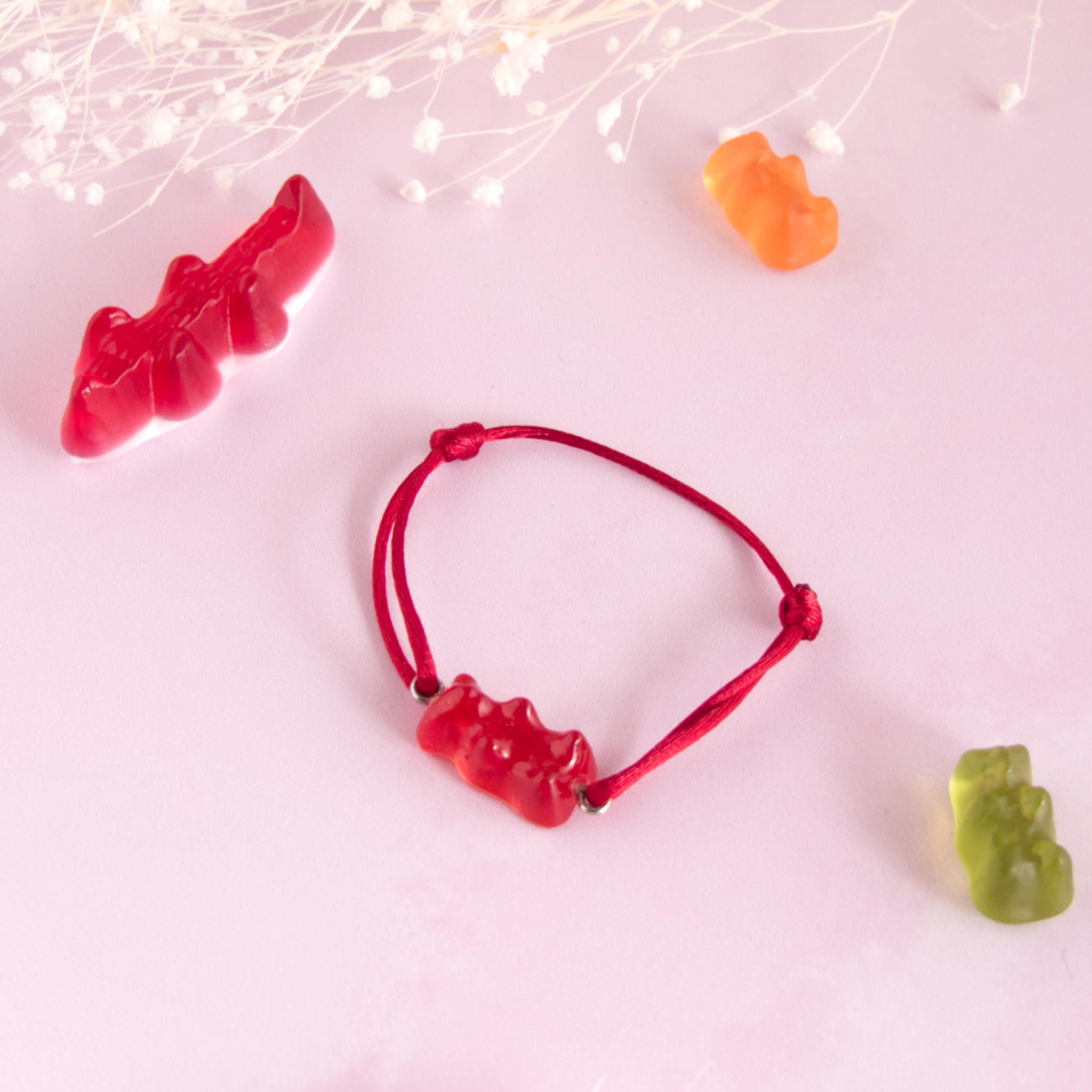 Bracelet bonbon nounours résine