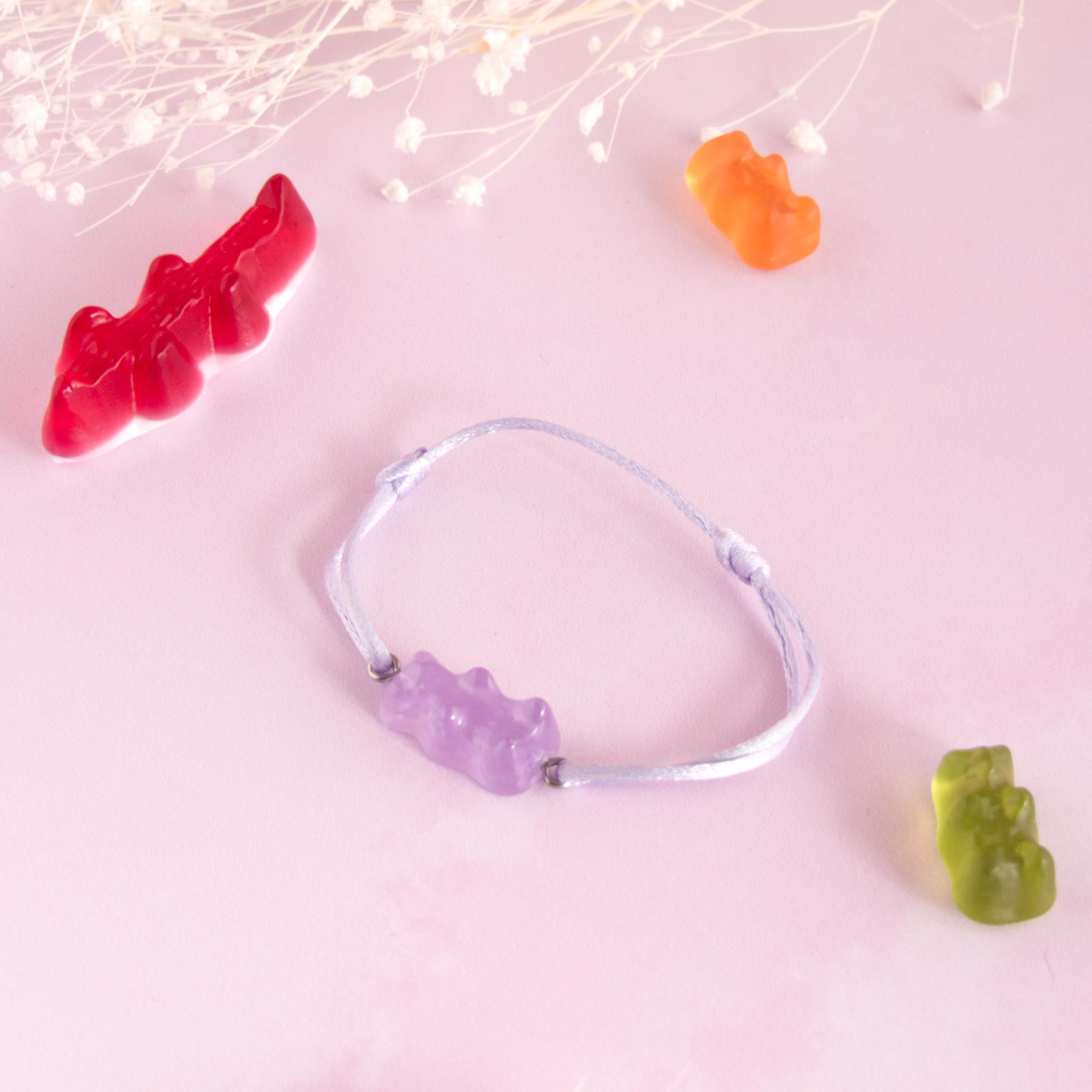 Bracelet bonbon nounours résine
