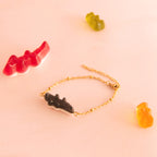 Bracelet bonbon crocodile avec chaîne acier inoxydable
