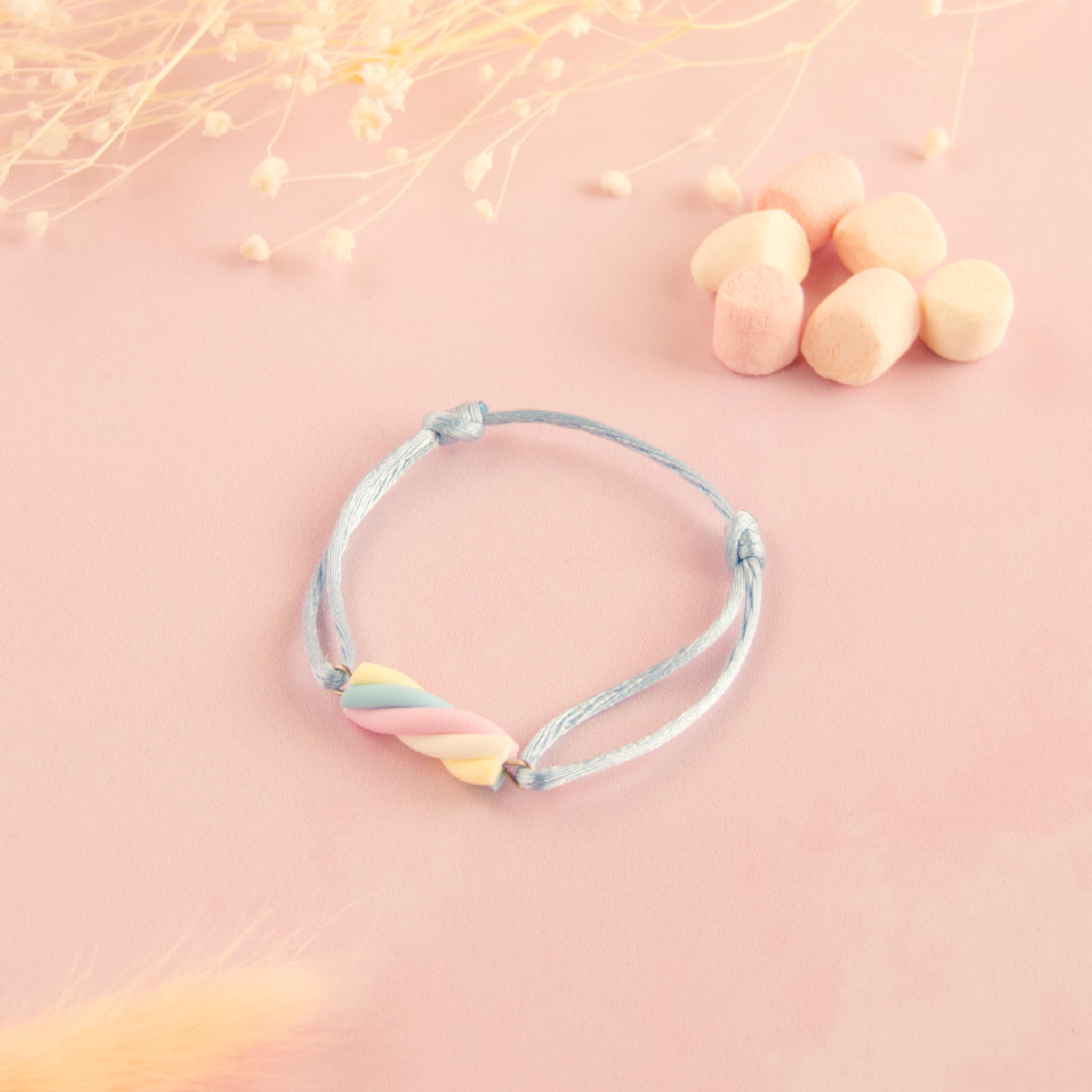 bracelet guimauve bleu