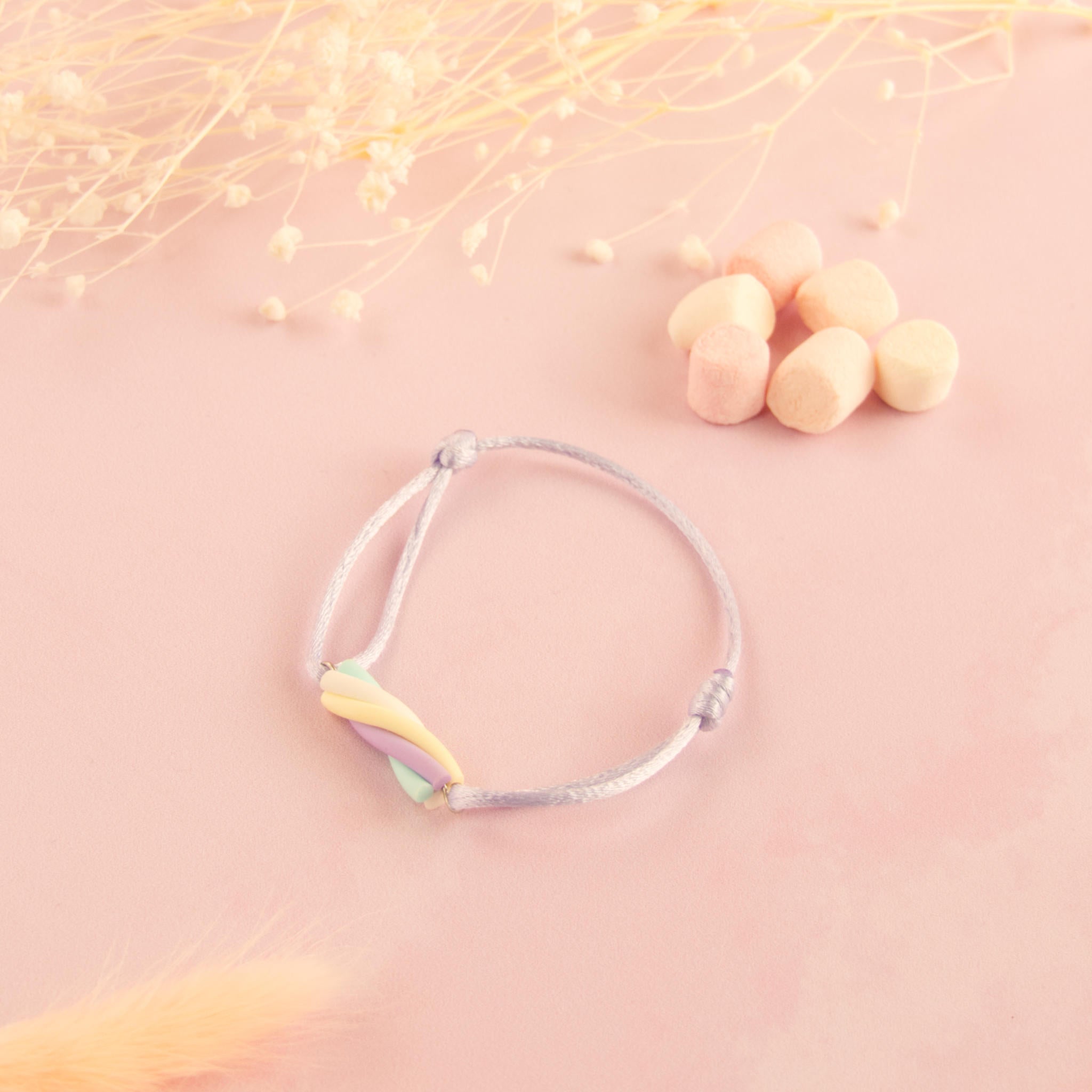 bracelet guimauve violet