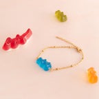 Bracelet bonbon nounours avec chaîne en acier inoxydable
