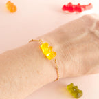 Bracelet bonbon nounours avec chaîne en acier inoxydable