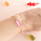 Bracelet bonbon nounours avec chaîne en acier inoxydable