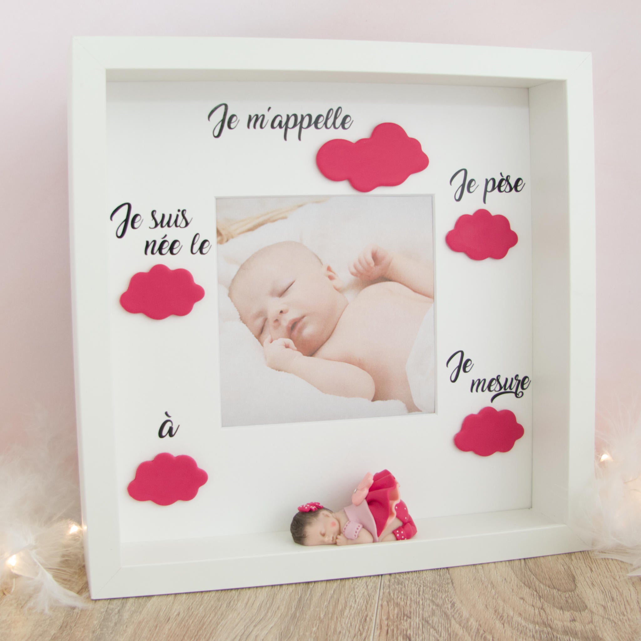 Cadre naissance bébé avec personnalisation