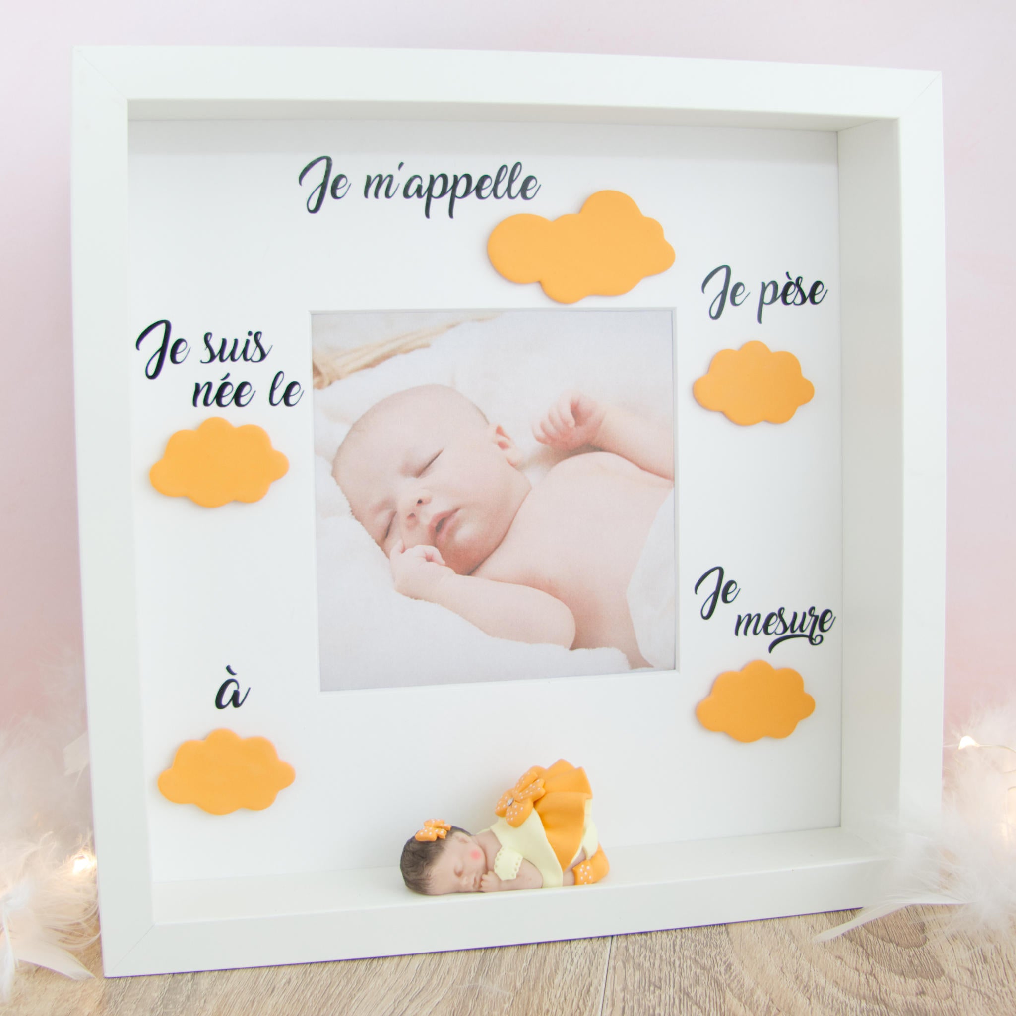 Cadre naissance bébé avec personnalisation