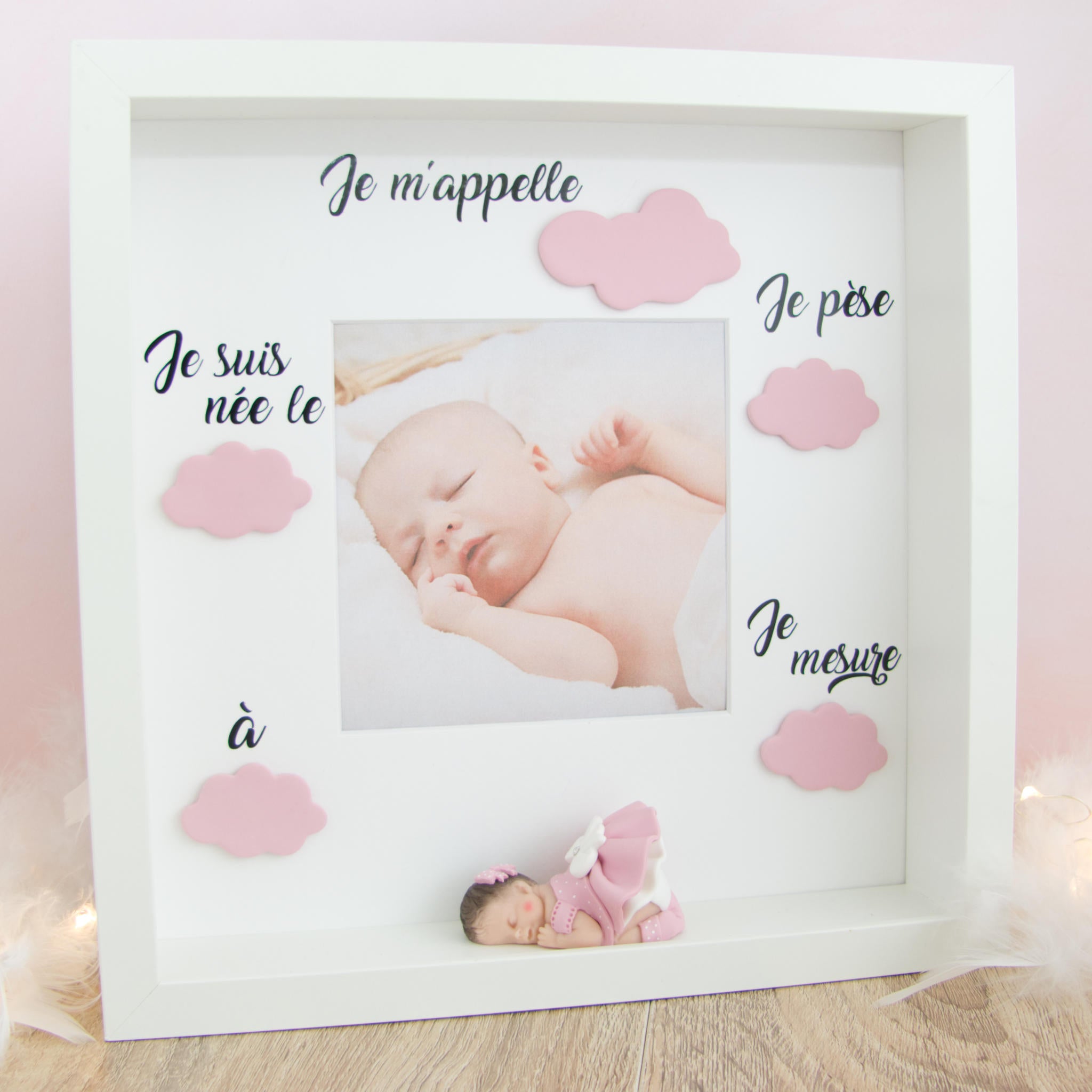 Cadre naissance bébé avec personnalisation