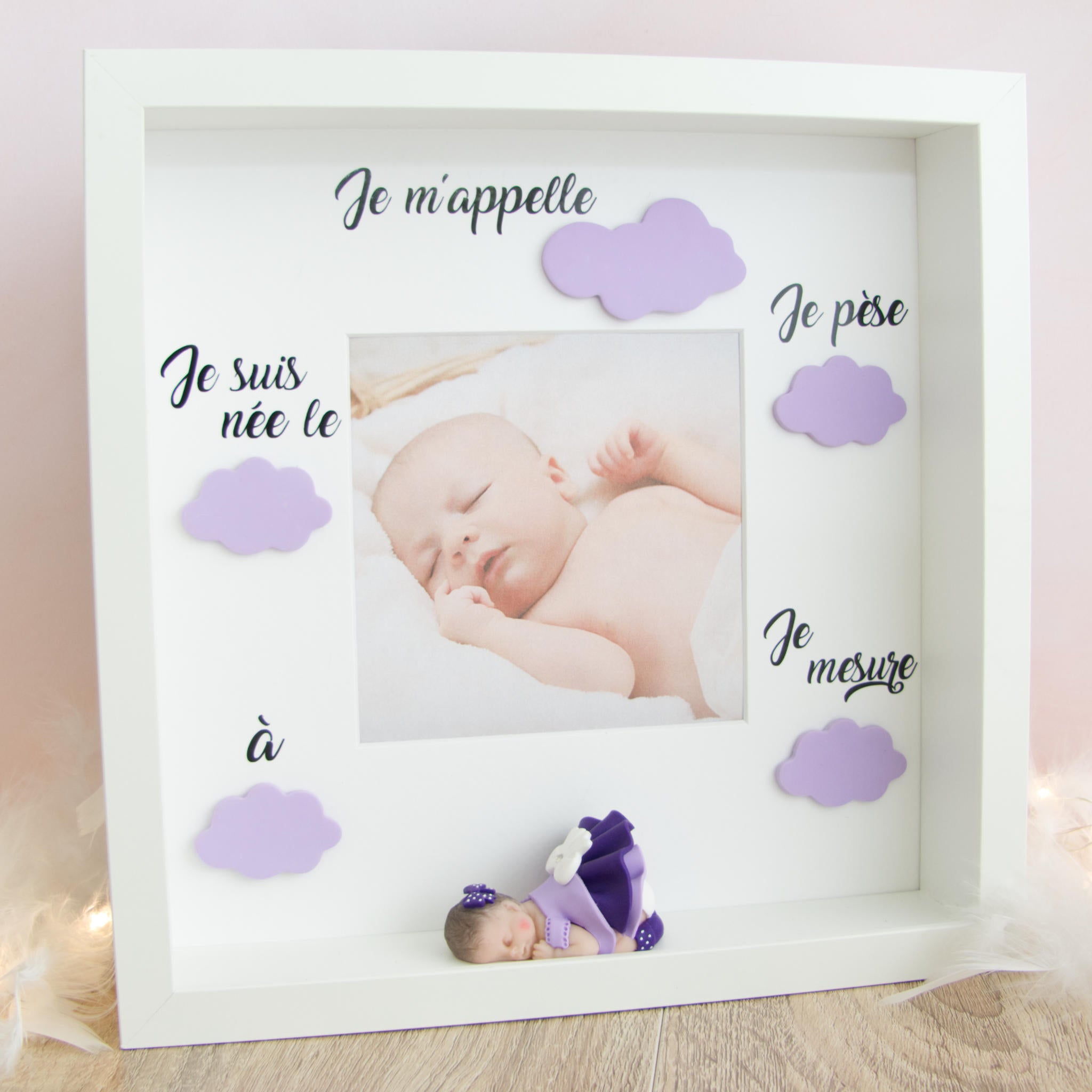 Cadre naissance bébé avec personnalisation