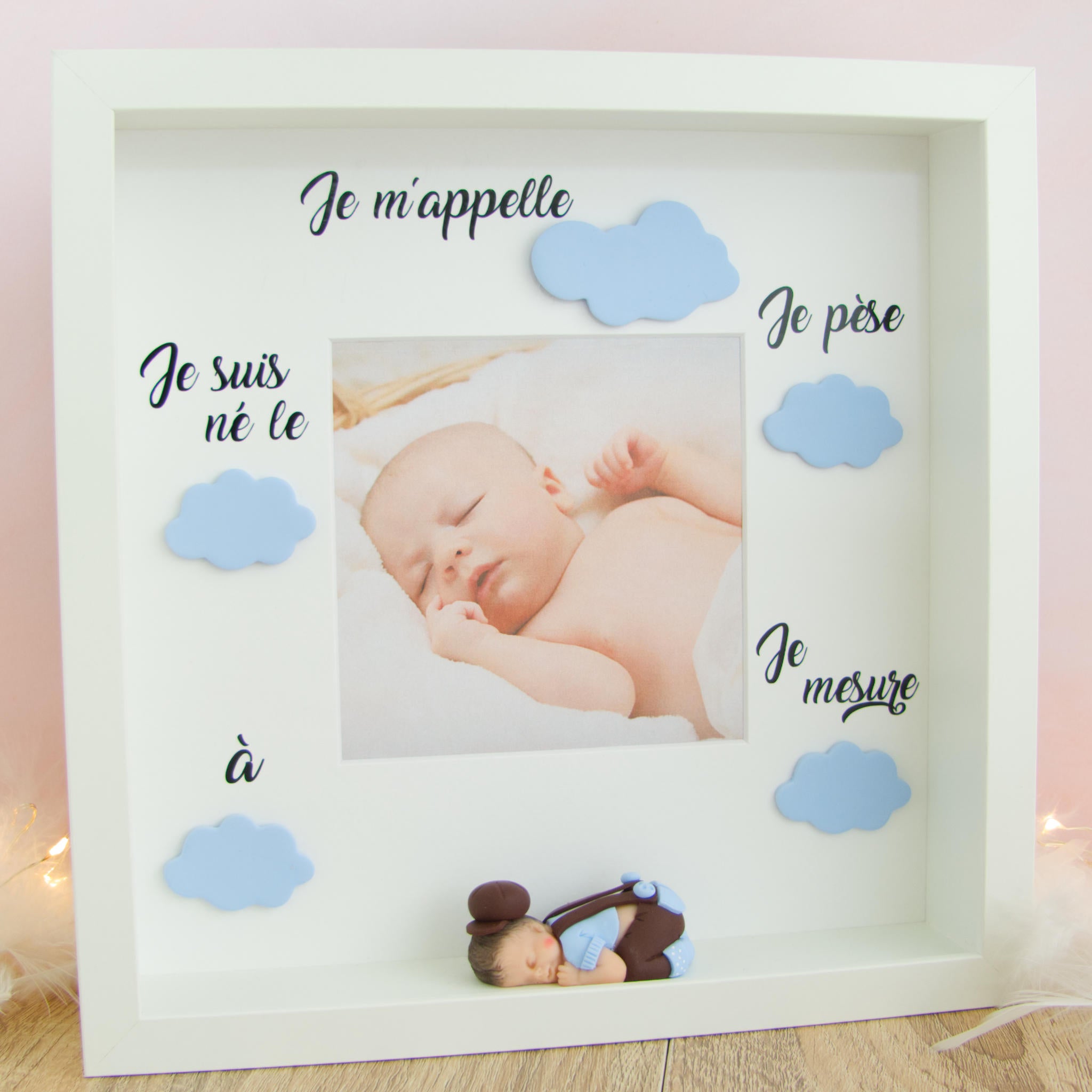 Cadre naissance bébé avec personnalisation