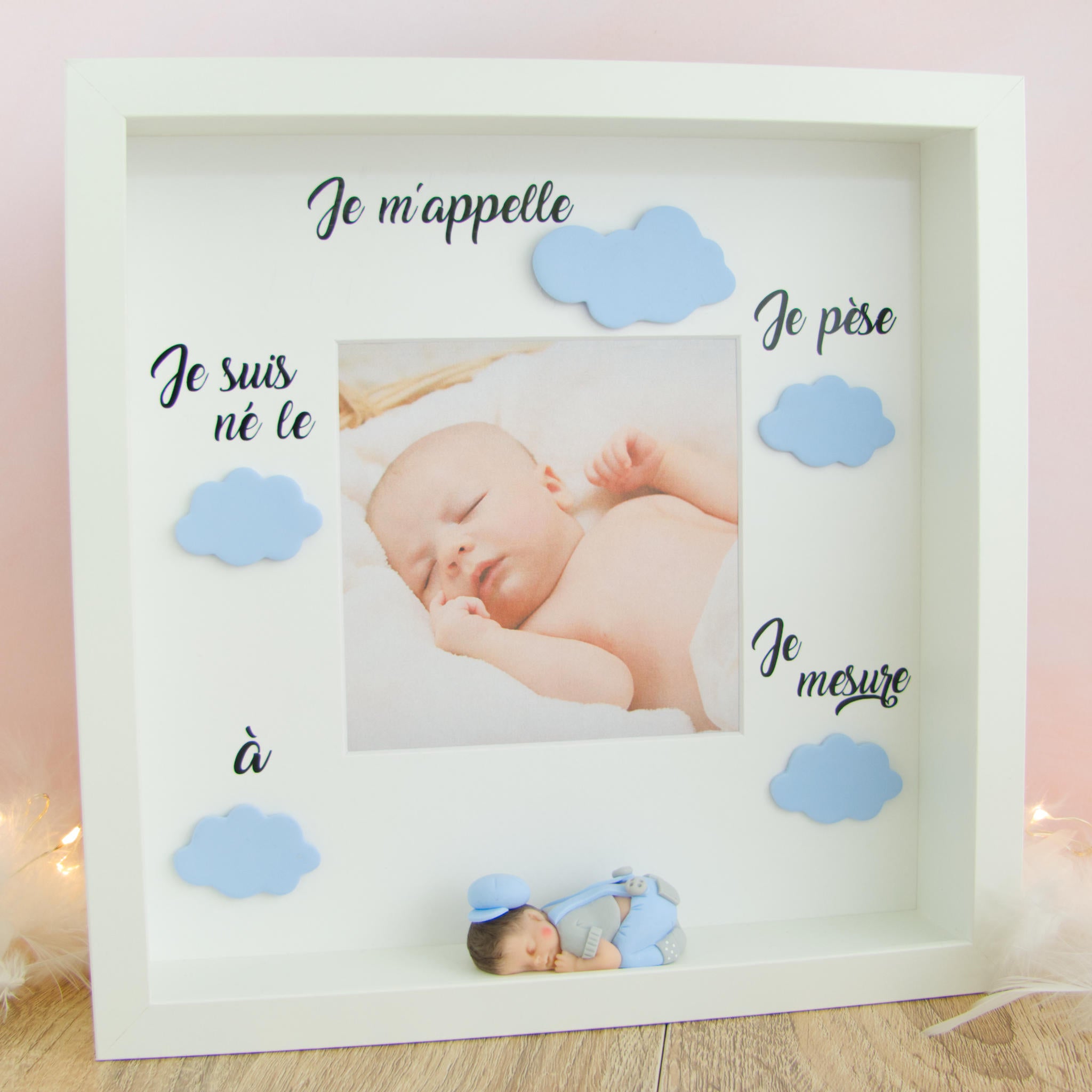 Cadre naissance bébé avec personnalisation