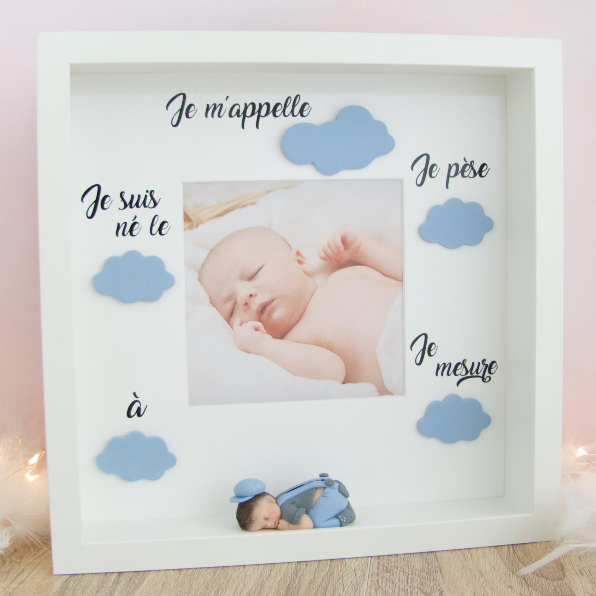 Cadre naissance bébé avec personnalisation