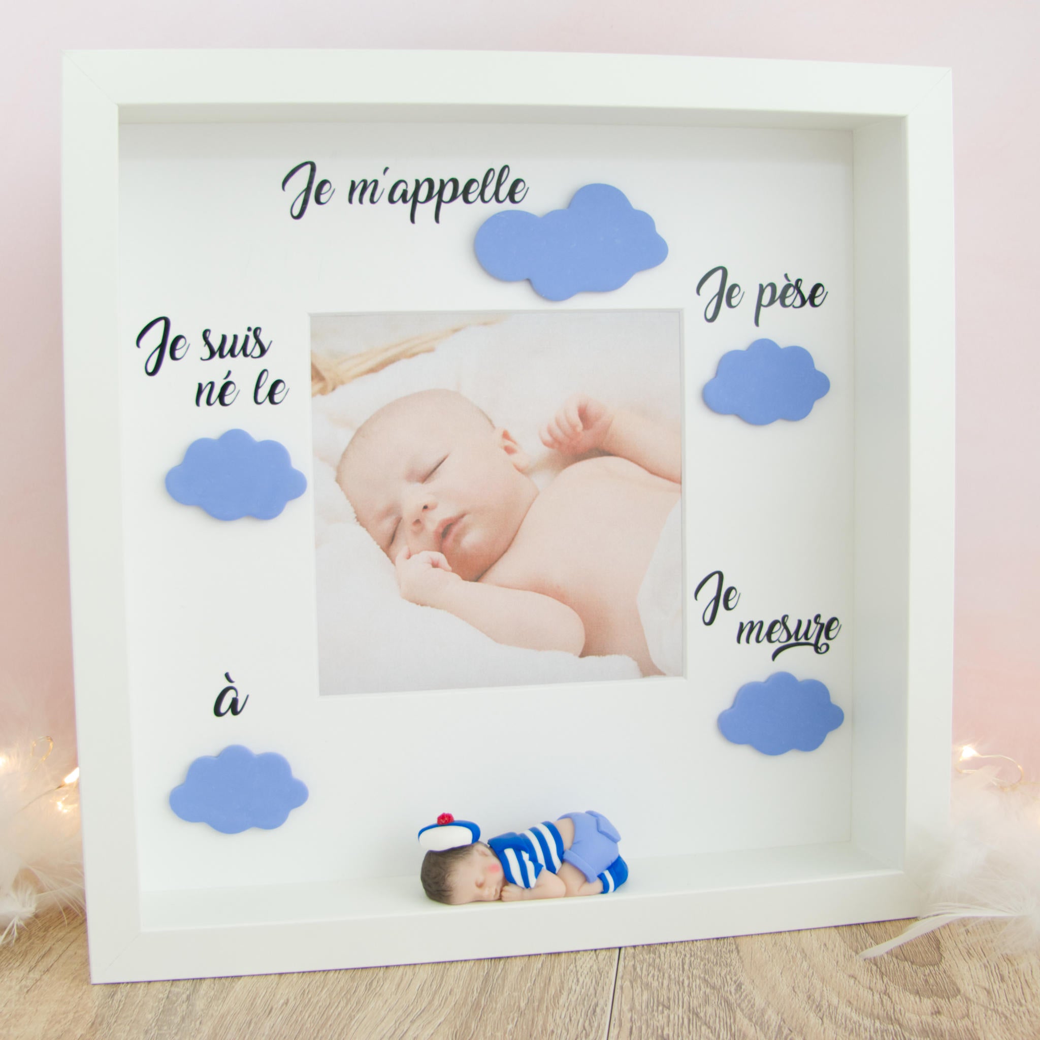Cadre naissance bébé avec personnalisation