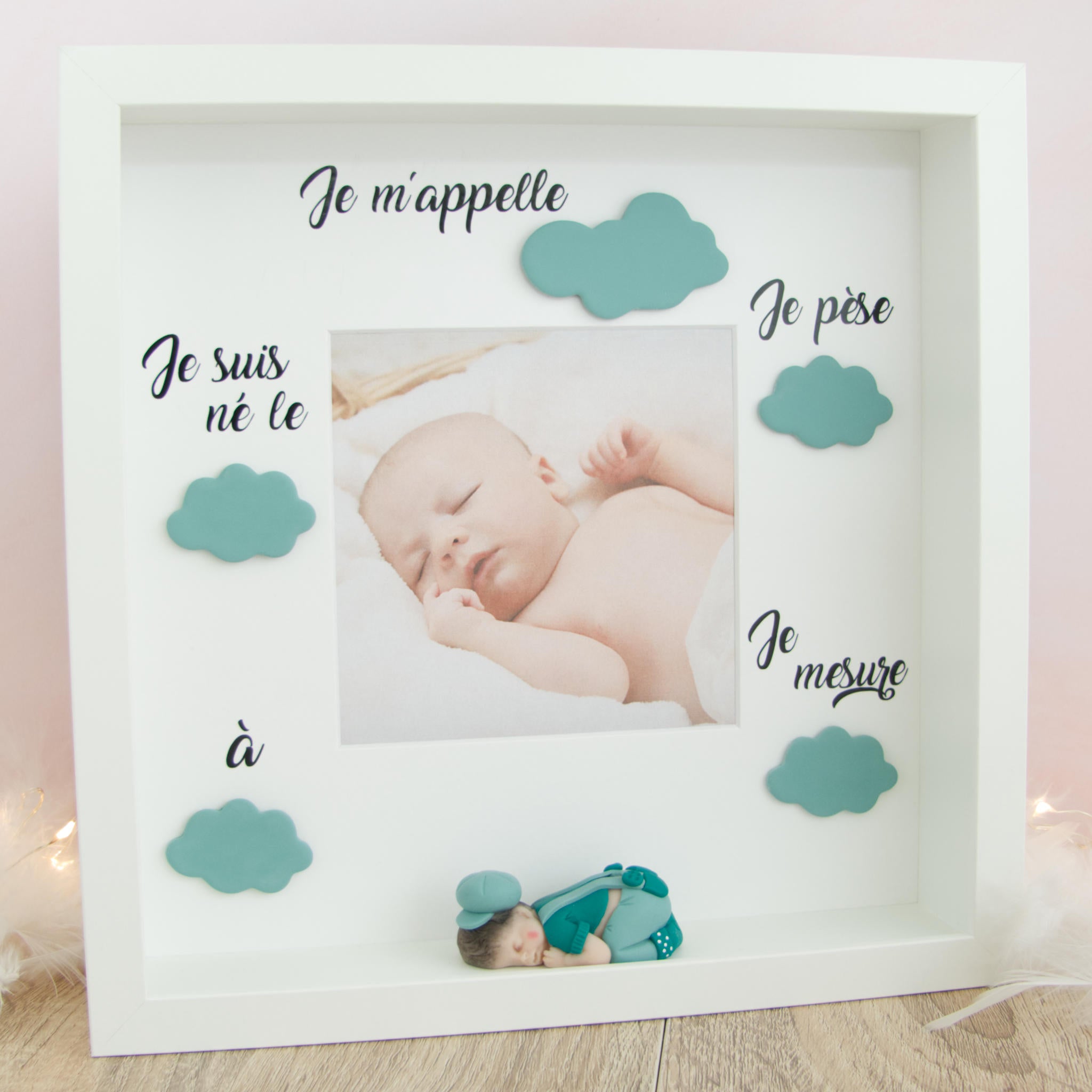 Cadre naissance bébé avec personnalisation