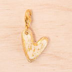 coeur allongé fimo blanc doré