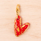 coeur allongé fimo rouge