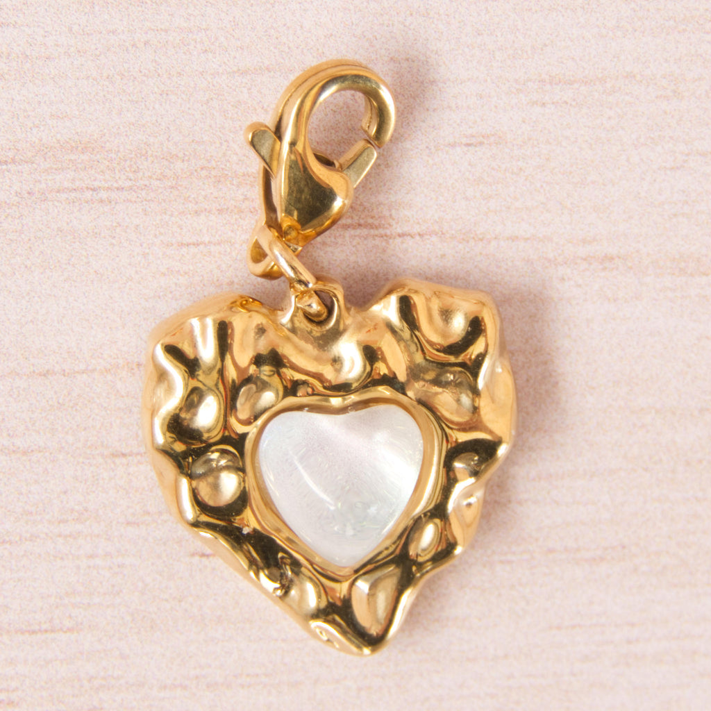coeur avec coeur blanc doré