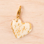 coeur fimo blanc doré