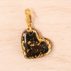 coeur fimo noir doré