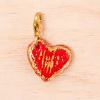 coeur fimo rouge doré