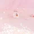 Collier Fiole en verre guimauve