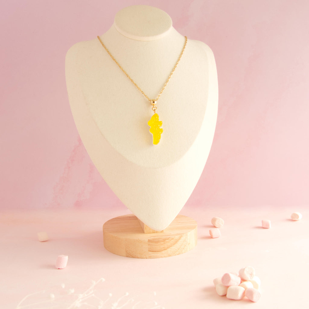Collier bonbon crocodile en résine