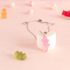 Collier bonbon crocodile en résine