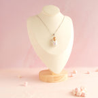 Collier Fiole en verre guimauve