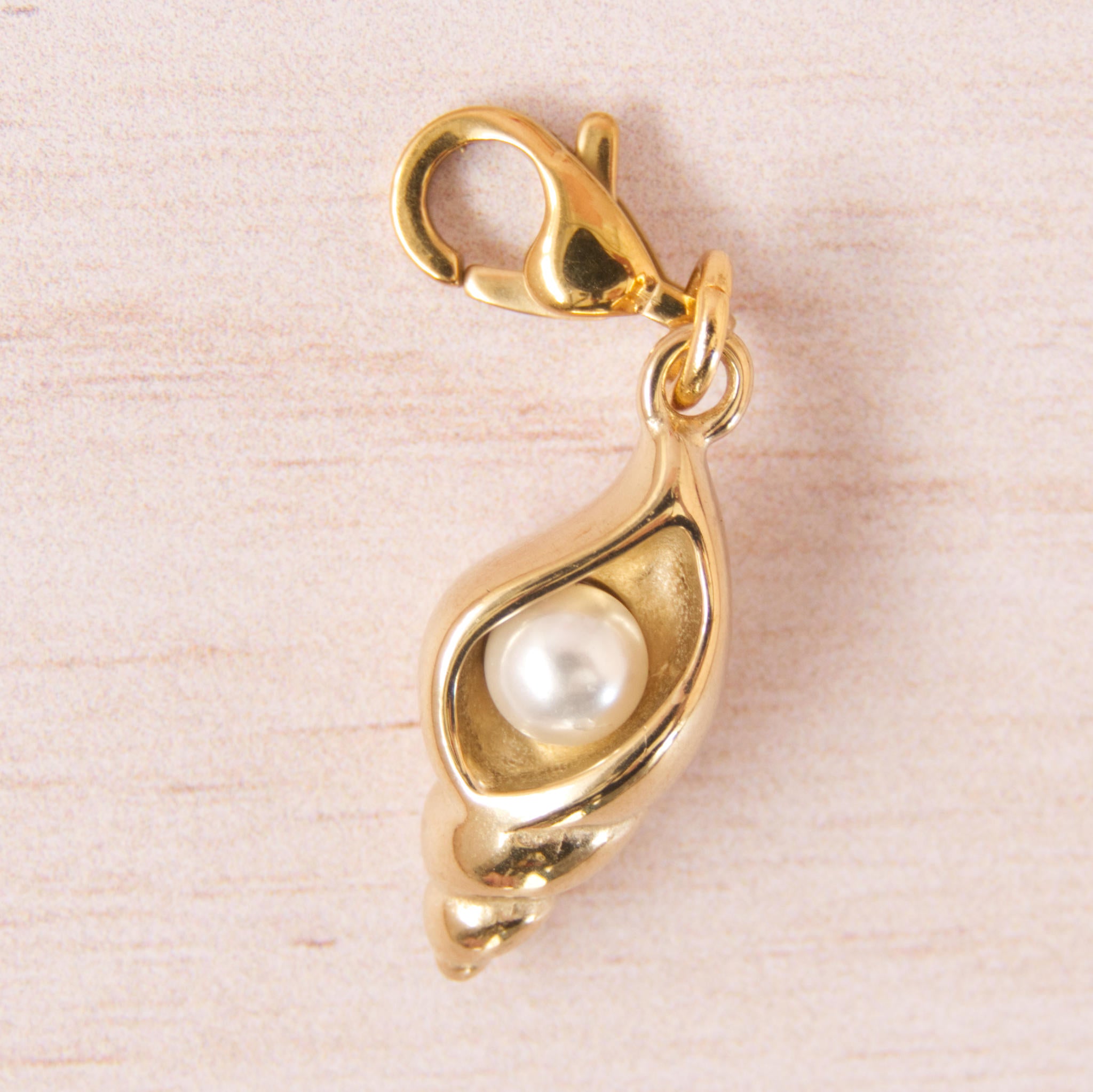 coquillage avec perle doré