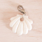 coquillage fimo blanc argenté
