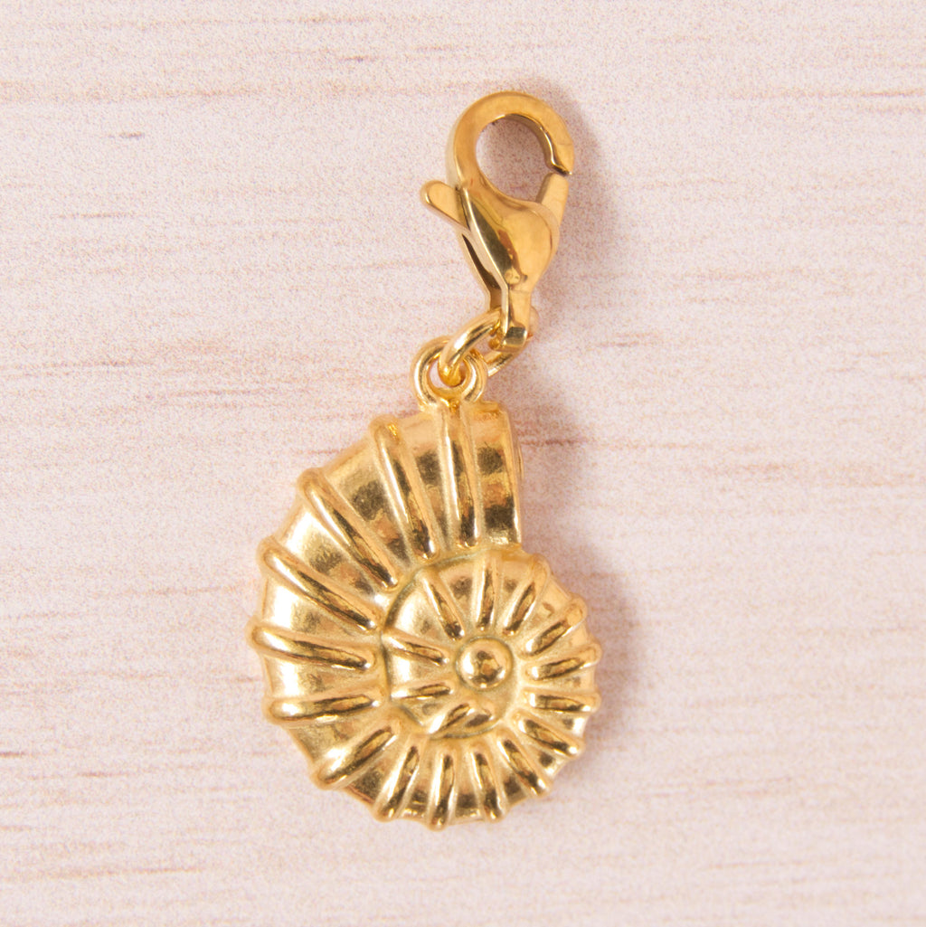 coquillage rond doré