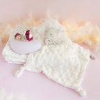 couverture et doudou blanc veilleuse bordeaux