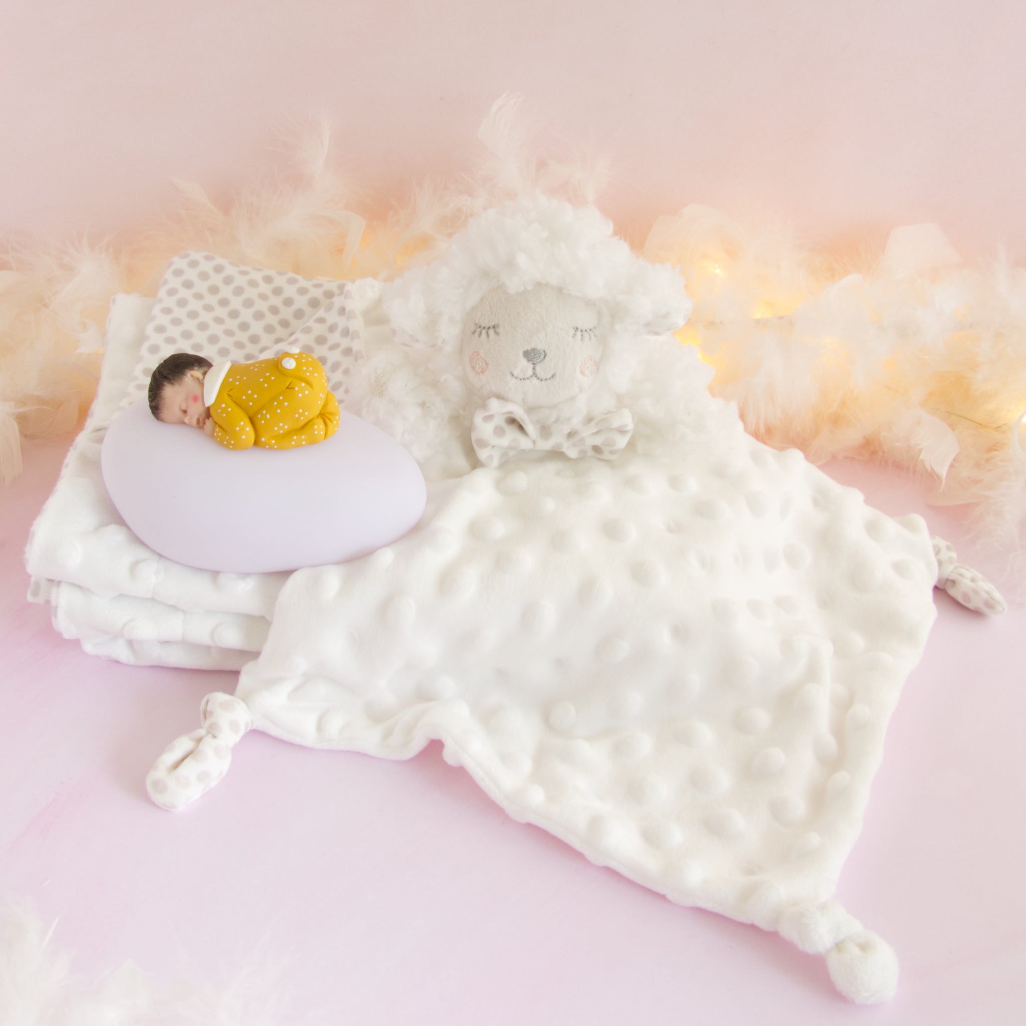coffret couverture et doudou blanc veilleuse mixte