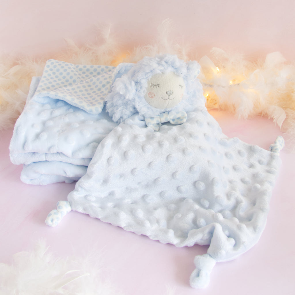 couverture et doudou bleu