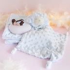 couverture et doudou bleu veilleuse bleu chocolat