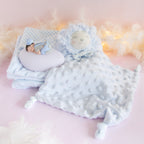 couverture et doudou bleu veilleuse bleu ciel