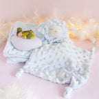 couverture et doudou bleu veilleuse kaki
