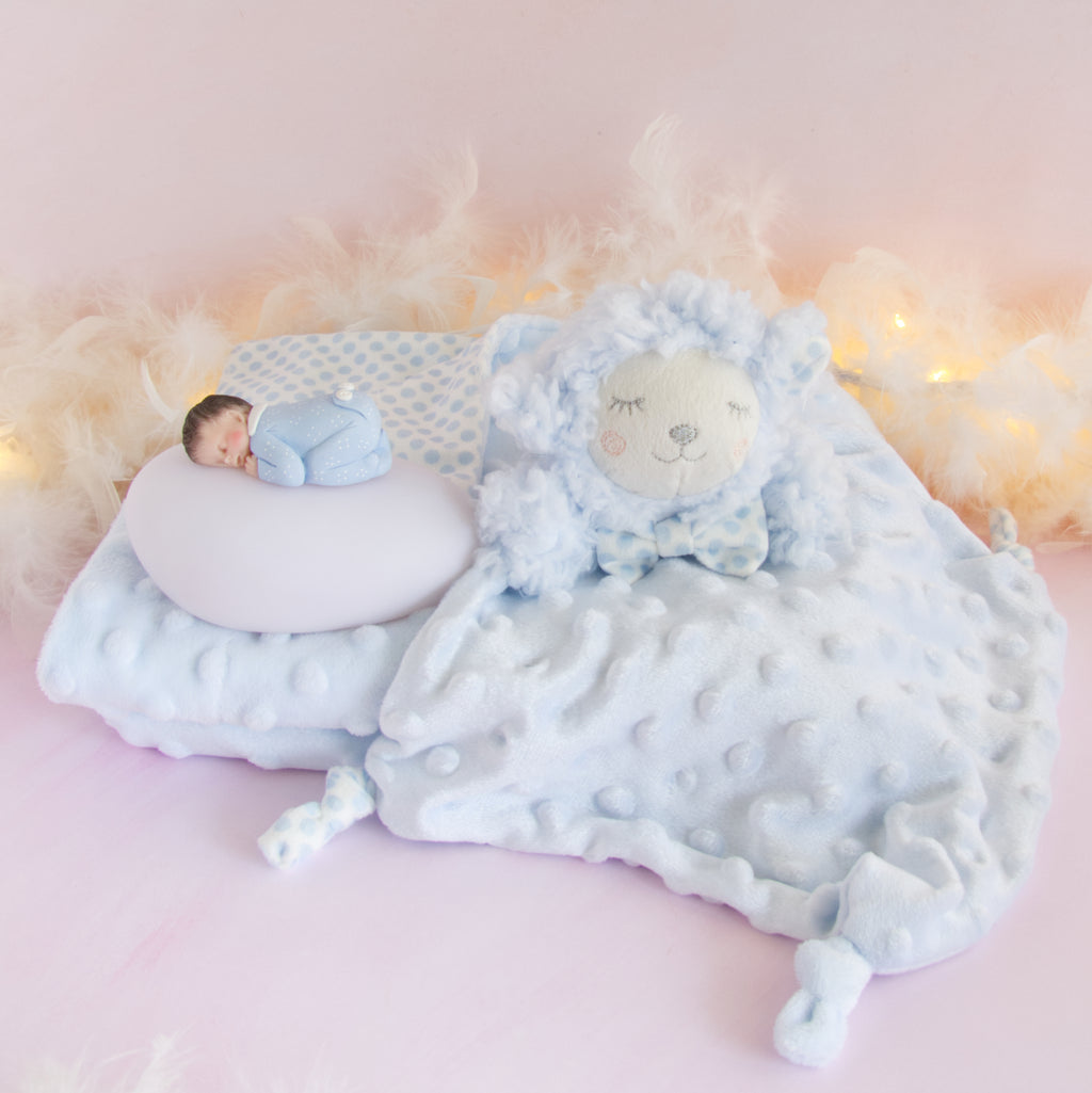 couverture et doudou bleu veilleuse pyjama bleu