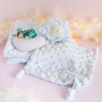 couverture et doudou bleu veilleuse vert