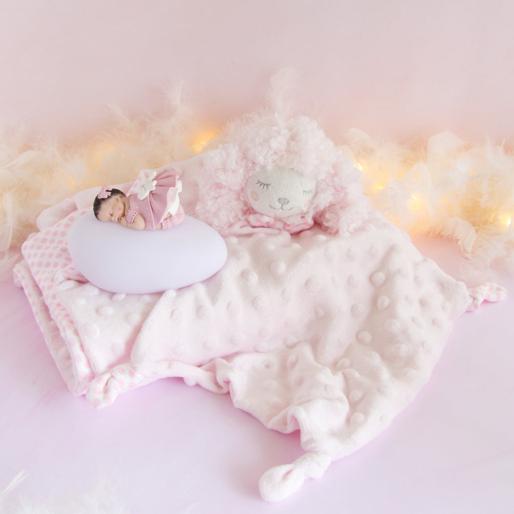 couverture et doudou rose veilleuse rose