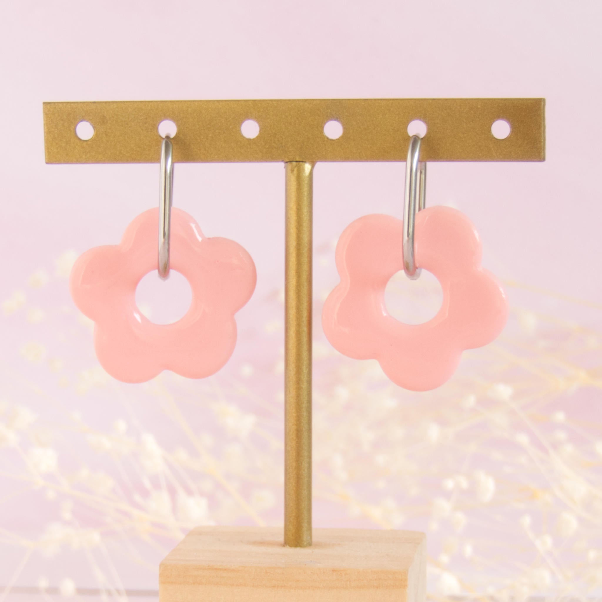 Créoles interchangeables grande fleur modèle "Erina"