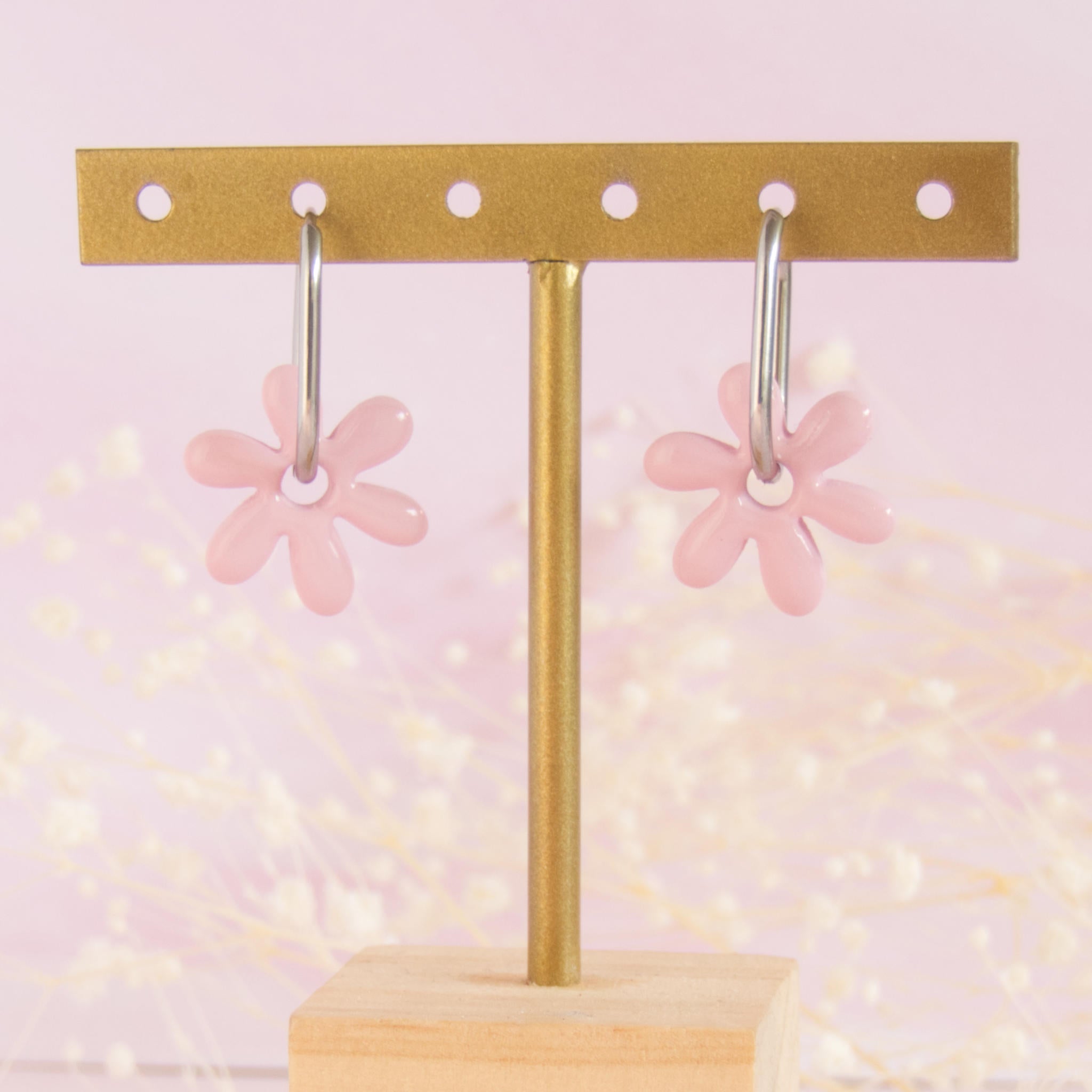 Créoles interchangeables petites fleurs modèle pampille "Florine"