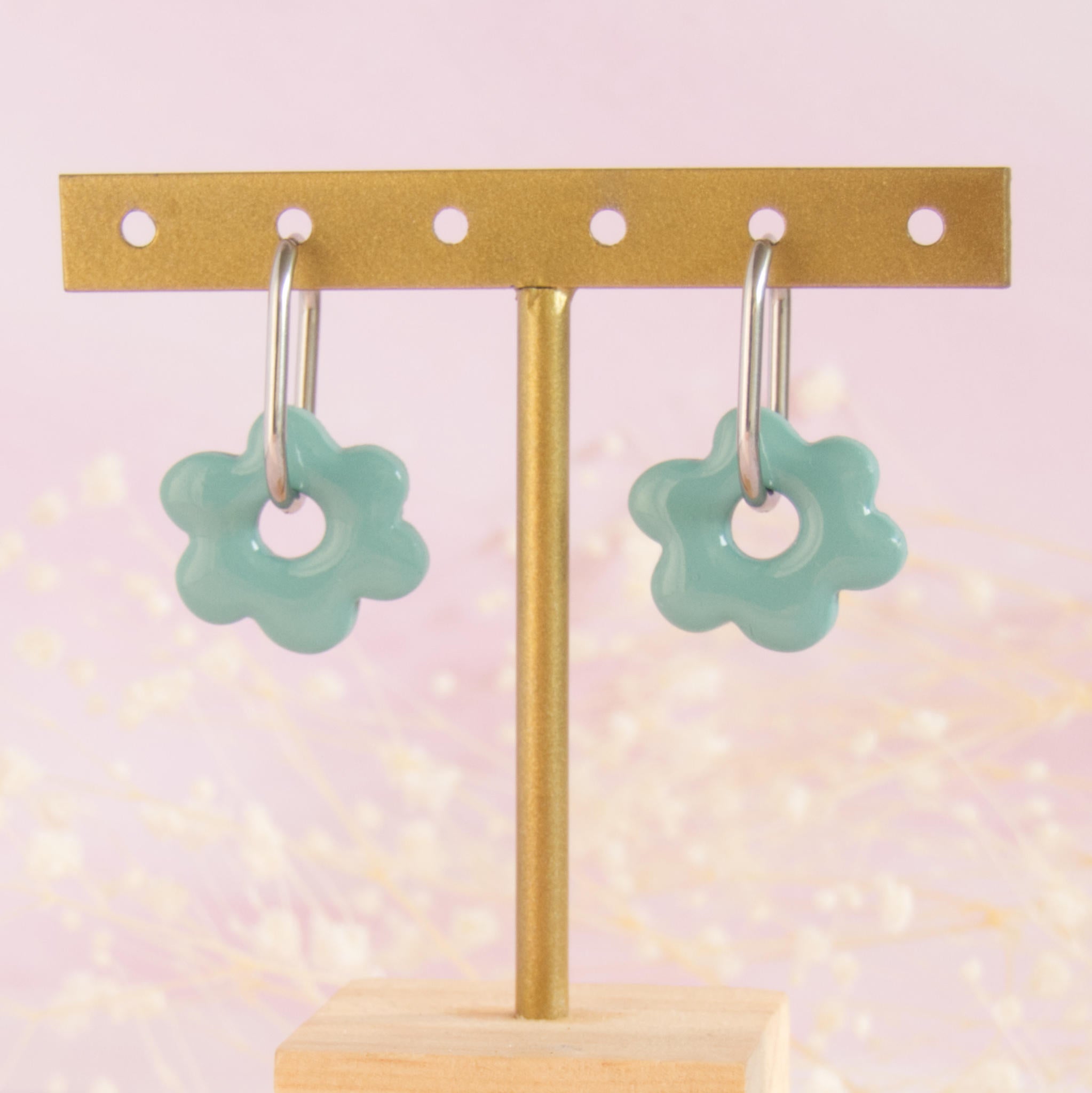 Créoles interchangeables fleur modèle pampille "Talia"