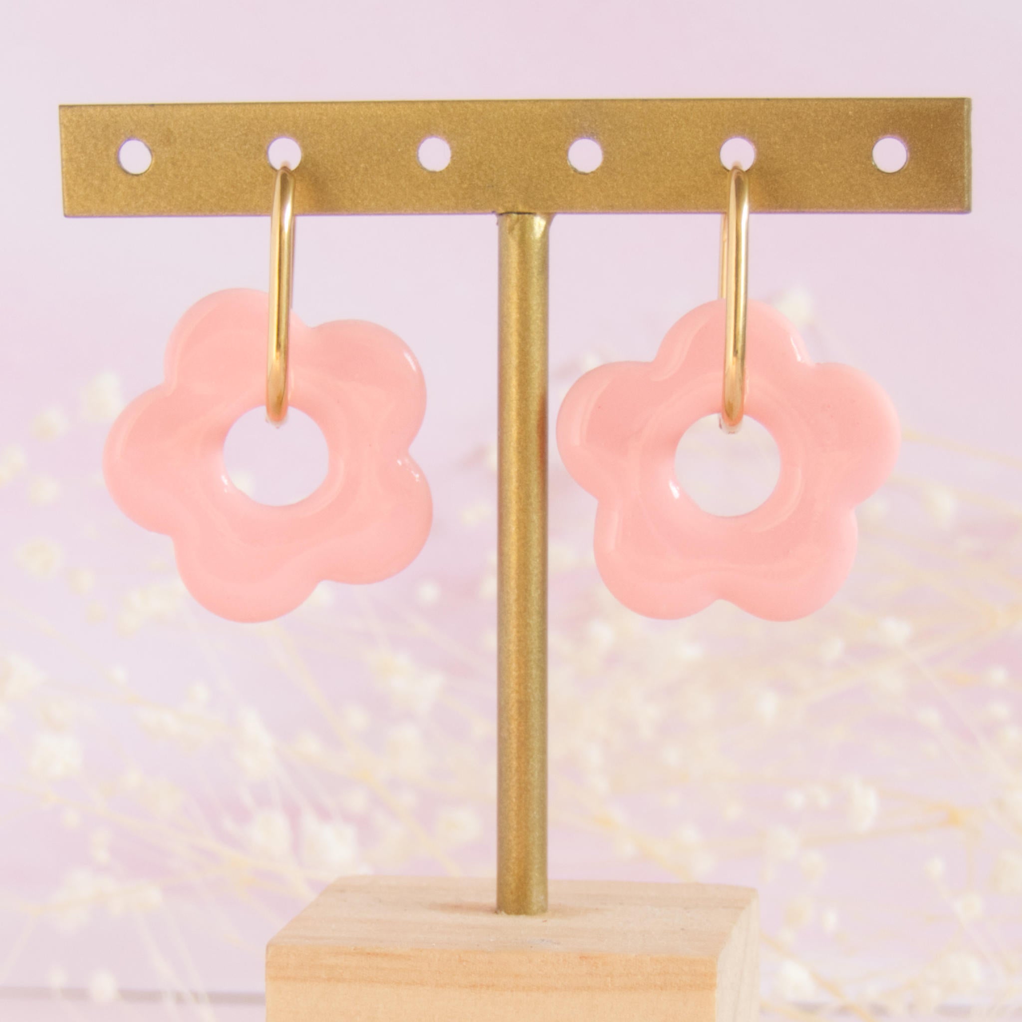 Créoles interchangeables grande fleur modèle "Erina"