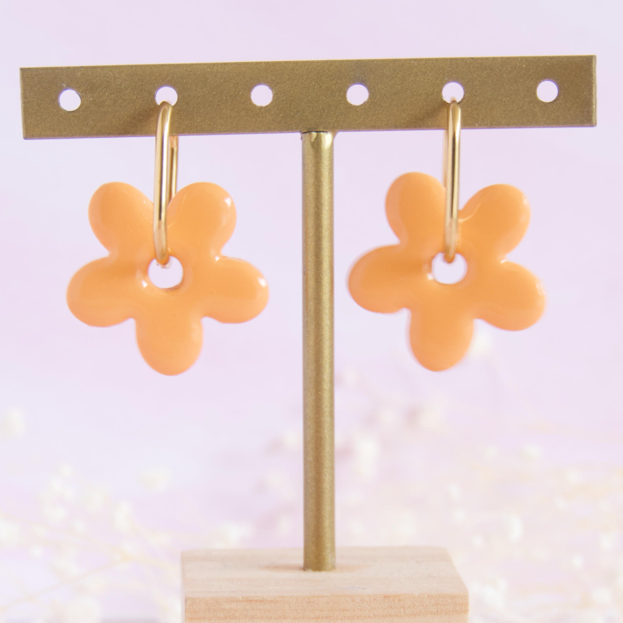 Créoles interchangeables Fleur modèle "Soline"