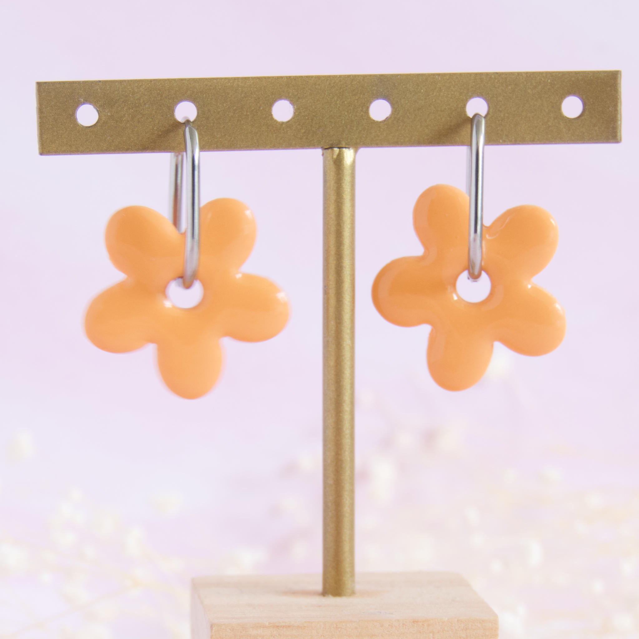 Créoles interchangeables Fleur modèle "Soline"