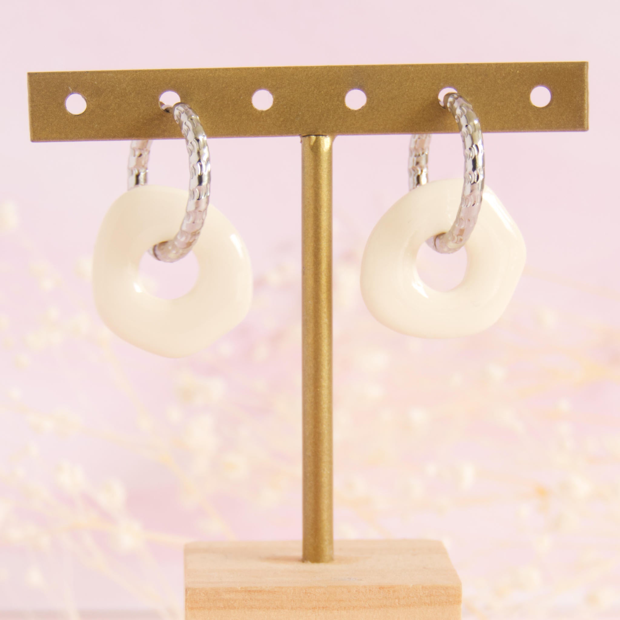 Créoles interchangeables modèle pampille "Aliana"