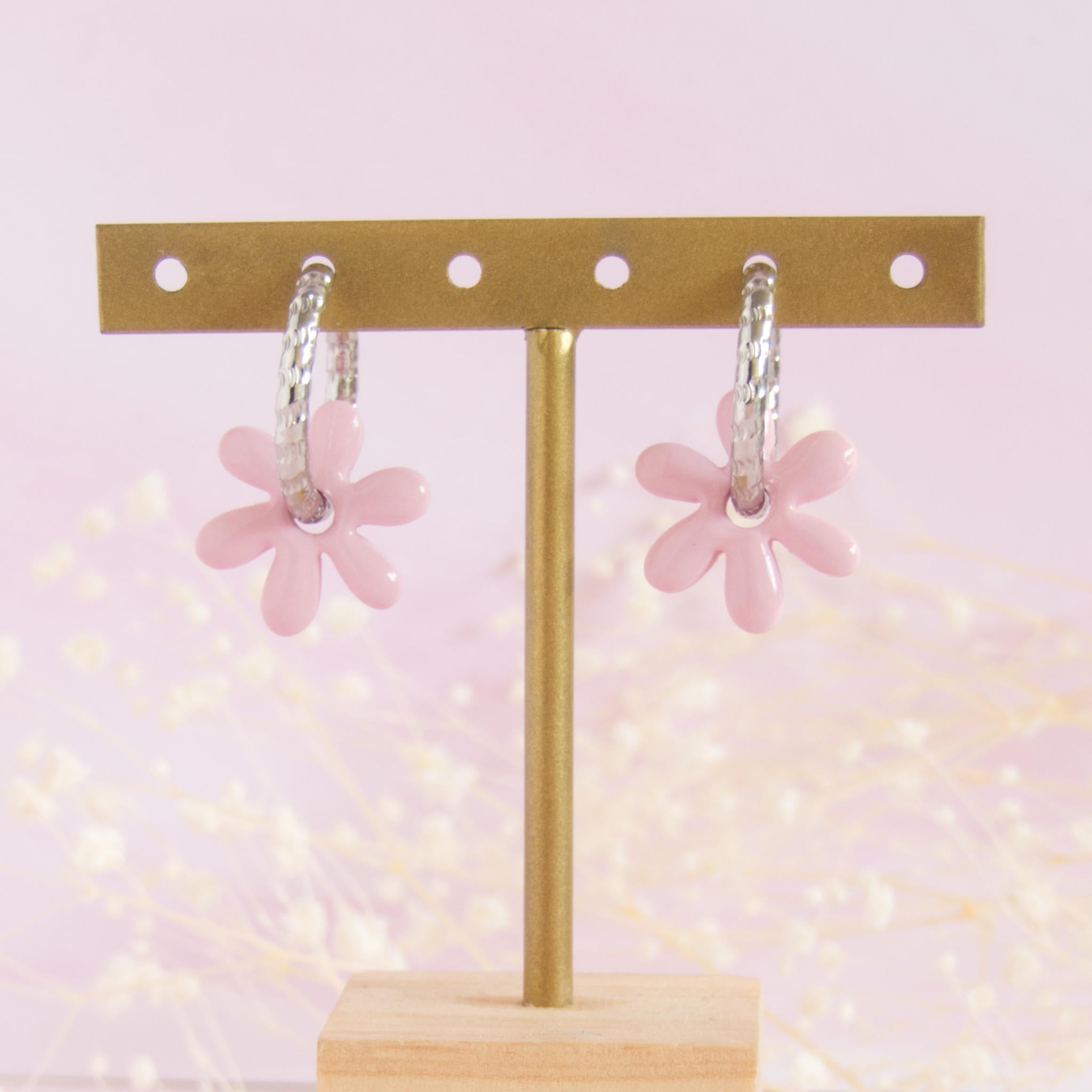 Créoles interchangeables petites fleurs modèle pampille "Florine"