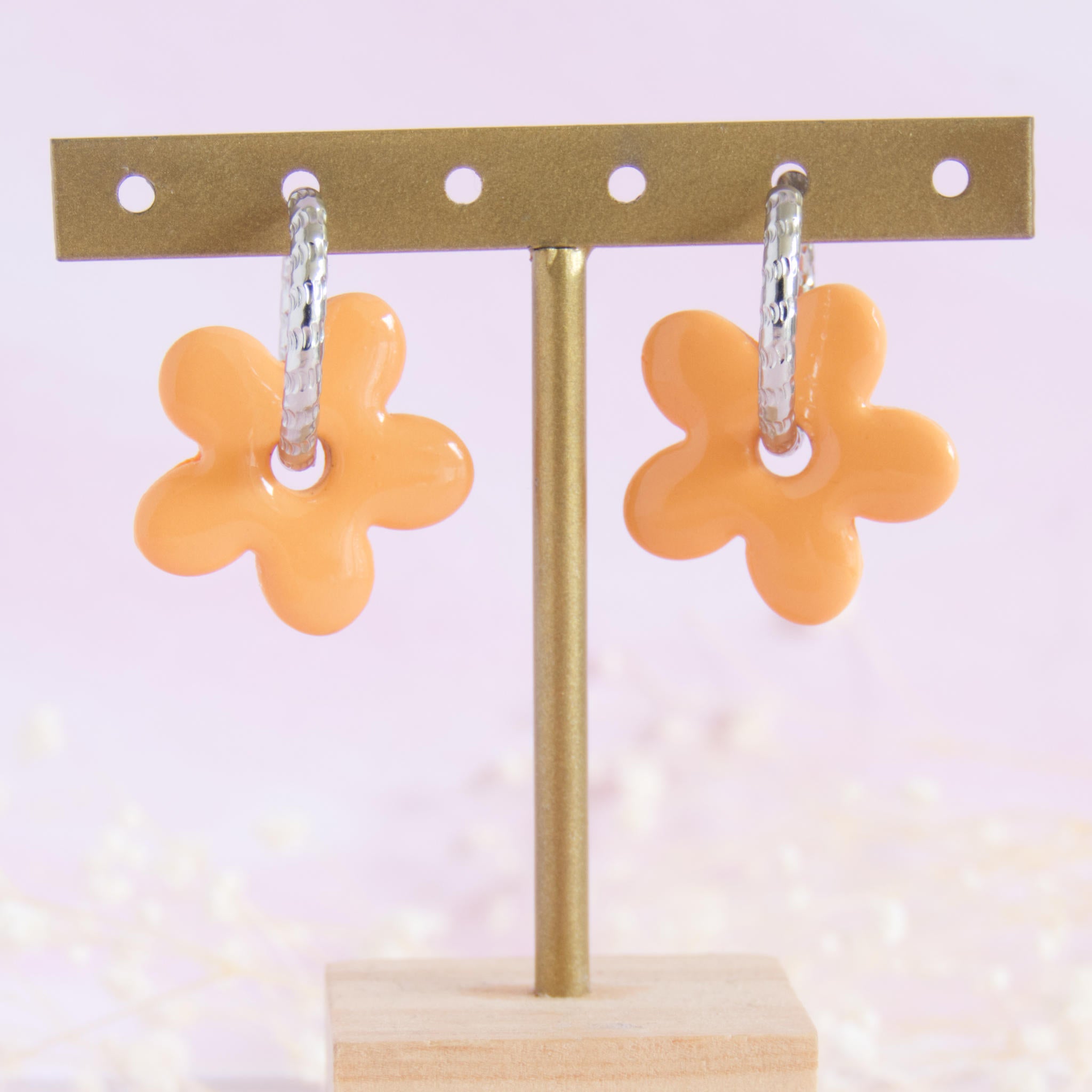 Créoles interchangeables Fleur modèle "Soline"