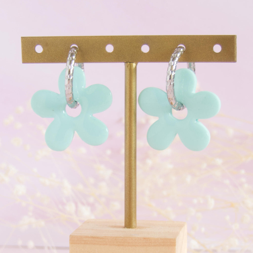 Créoles interchangeables Fleur modèle "Soline"