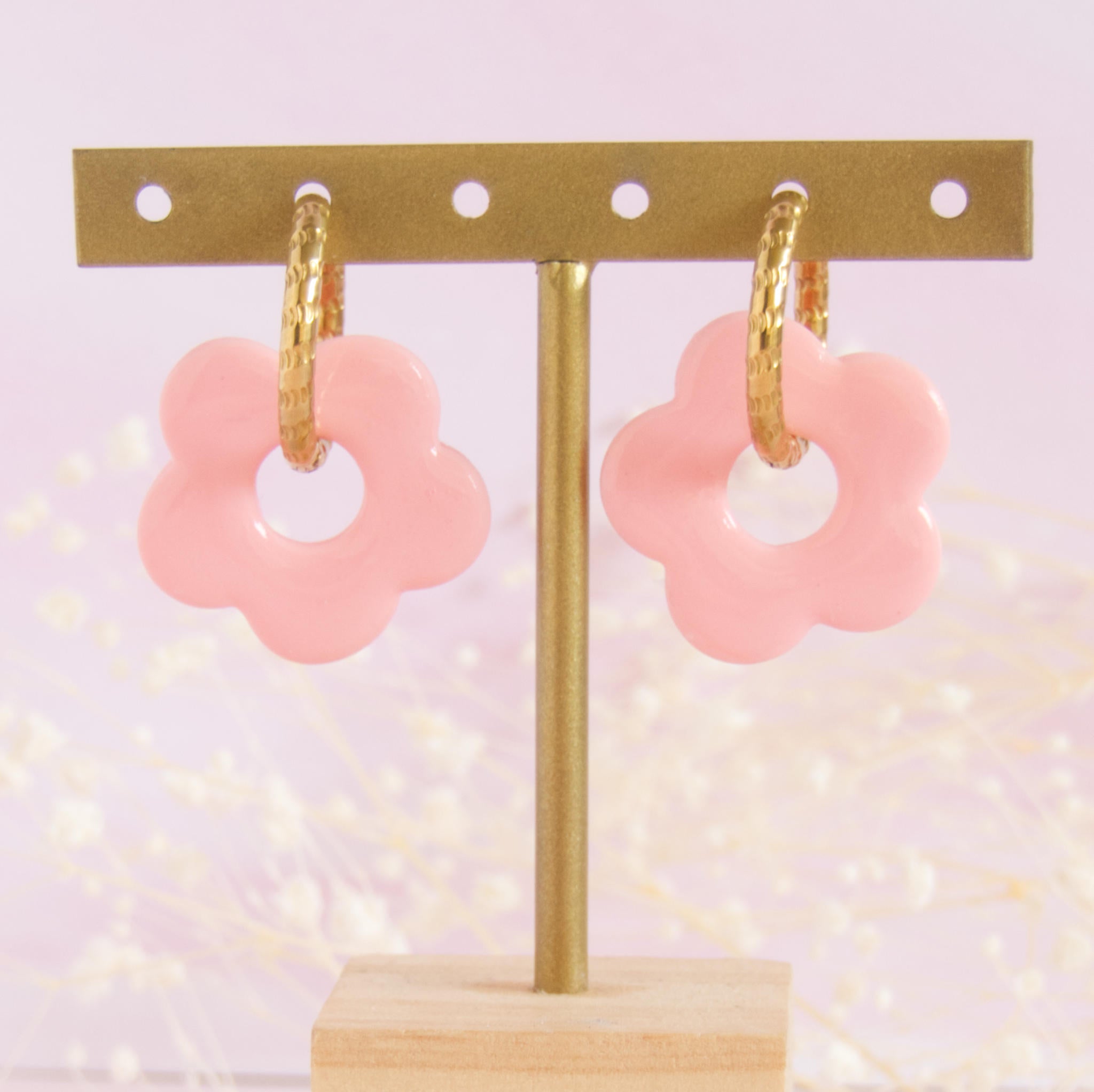 Créoles interchangeables grande fleur modèle "Erina"